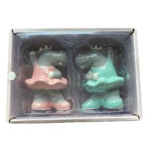 Peppermint & Pine Ballerina Hippos Salt and Pepper Shaker 4”x 3.5”